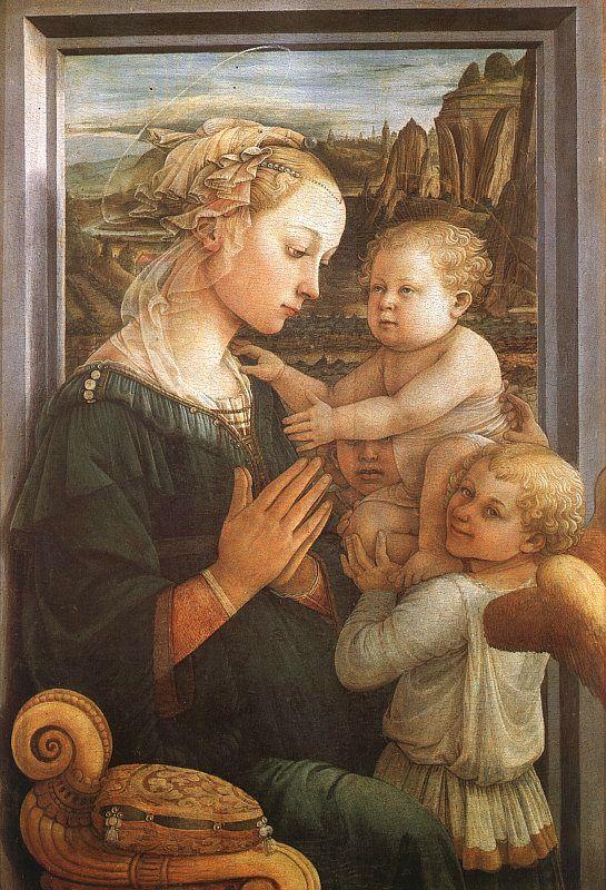 Fra Filippo Lippi Madonna and Child with Two Angels Sweden oil painting art